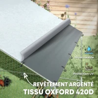 PawHut Enclos poulailler extérieur parc grillagé 12 m² avec perchoir et mangeoire acier galvanisé Ø25mm 300x400x195cm argent(m-7)