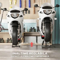 HOMCOM Stand pentru motocicletă din oțel, capacitate 150 kg, înălțime reglabilă și suprafață antiderapantă, roșu(m-5)