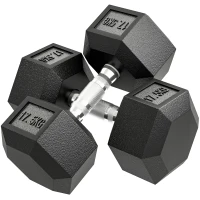 HOMCOM Set de Gantere 2x17,5 kg cu Mânere Antiderapante, din Metal, pentru Antrenament Fitness, Negru(m-11)