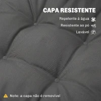 Outsunny Conjunto de Almofadas para Cadeiras de Jantar 42x42x5 cm Jogo de 4 Peças Almofadas para Cadeiras de Jardim Impermeáveis Cinzento(m-5)