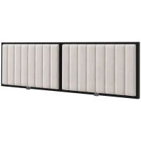 HOMCOM Tăblie de perete pentru pat dublu, tapițată, din catifea, pentru paturi de 180 cm, crem(m-12)