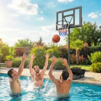 SPORTNOW Coș de Baschet Portabil , Înălțime Reglabilă 135-305 cm, Negru(m-10)