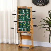 HOMCOM Mesa de Matraquilho para Crianças e Adultos Matraquilho 69x37x70cm com 2 Bolas 6 Hastes Metálicas 2 Placares de Pontos 18 Jogadores Pés Dobrável para Familias Festas Madeira(m-10)