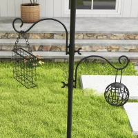 PawHut Vogel Futterstation 226 cm Vogelfutterstation mit 6 Haken, 4 hängenden Futterspendern Erdspieß, Freistehend(m-8)
