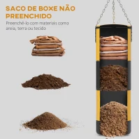 SPORTNOW Saco de Boxe sem Recheio com Luvas de Boxe Gancho e Protetores para Palmas Munhecas Tornozelos Amarelo(m-4)