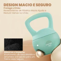 SPORTNOW Kettlebell de 4 kg Pesa Russa Preenchida de Areia Metálica e Alça Antiderrapante para Treino em Casa Ginásio 19x15x28 cm Verde(m-4)