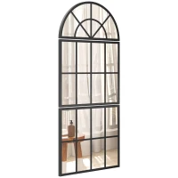 HOMCOM Bogen Wandspiegel 120 x 54 cm Fenster Hängespiegel 3 Teiliger Großer Spiegel für Schlafzimmer Wohnzimmer(m-10)