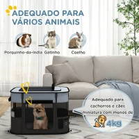 PawHut Parque Dobrável para Cães e Gatos, Recinto Portátil em Tecido Oxford para Cachorros, Coelhos e Porquinhos-da-Índia, 74x60x45 cm, Cinzento(m-4)