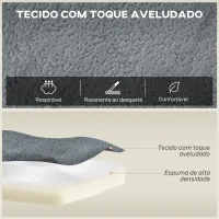 HOMCOM Sofá Seccional em Forma de U Sofá Modular com 2 Otomanos 2 Almofadas Braços Largos Sem Montagem Cinzento(m-5)
