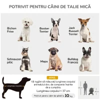 PawHut Cărucior pentru câini 3 în 1 convertibil în geantă și transportor cu lesă și pernă, gri(m-7)