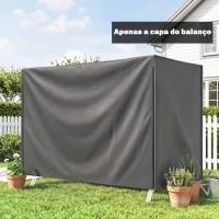 Outsunny Capa para Móveis de Jardim Capa Protetora para Baloiços de Exterior com Fecho de Correr 205x124x164 cm Cinza Escuro(m-8)
