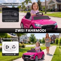 AIYAPLAY Kinder Elektroauto 12V Kinderauto mit Fernbedienung 2 Motor Sanftanlauf 4-Rad-Federung LED-Scheinwerfern Hupe Musik(m-5)