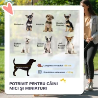 PawHut Cărucior pentru câini 2 în 1, pliabil și convertibil în cușcă de transport, cu 2 lese și pernă, roz(m-4)