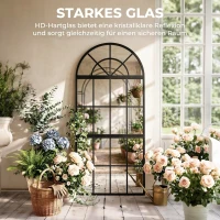 HOMCOM Bogen Wandspiegel 120 x 54 cm Fenster Hängespiegel 3 Teiliger Großer Spiegel für Schlafzimmer Wohnzimmer(m-6)