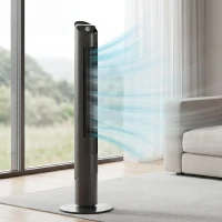 HOMCOM 116 cm Turmventilator, Standventilator mit Fernbedienung WiFi App-Steuerung, 65° Oszillation 6 Geschwindigkeiten 4 Modi(m-2)