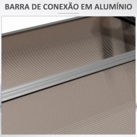 Outsunny Marquesa Exterior para Portas e Janelas 303x96x27 cm com Barra de Liga de Alumínio PP Policarbonato Castanho(m-7)
