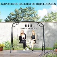 Outsunny Suporte para Baloiço de Metal Estrutura de Baloiço Resistente com Pés em Forma de A Carga 220 kg  172x126x170 cm Bronze(m-4)