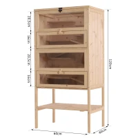 PawHut Cage pour hamsters souris petits rongeurs multi-niveaux 5 étages 10 plateformes bois de pin 60 x 40 x 120 cm(m-3)