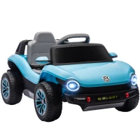 AIYAPLAY Carro Elétrico para Crianças Volkswagen E-Buggy Bateria 12V com Controlo Remoto 2,4 G Faróis LED Música USB 98x56,5x47 cm Azul(m-1)