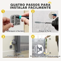 PawHut Barreira de Segurança para Cães Retrátil Extensível até 180 cm de Largura para Escadas e Portas Cinzento(m-9)
