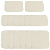 Outsunny Lot de 14 Housses de Rechange Coussins Salon de Jardin - 6 Housses Coussin d'assise, 8 Housses Coussin Dossier - Housses zippées Polyester déperlant Crème(m-1)
