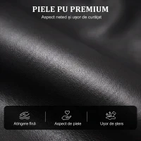 HOMCOM Fotoliu Relax Reclinabil Manual 155° cu Suport pentru Picioare, din Piele Ecologică PU, pentru Living și Dormitor, 69x91x100 cm, Negru(m-6)