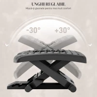 HOMCOM Suport ergonomic pentru picioare pentru birou, cu role de masaj, reglabil pe înălțime și unghi, negru(m-5)