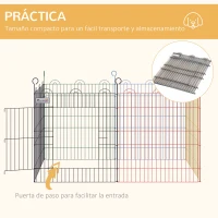 PawHut Parque de Juegos para Mascotas Jaula Plegable para Perros de 6 Paneles para Jardín Patio Exterior Ø120x66 cm Multicolor(m-6)