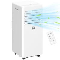 HOMCOM Aer condiționat portabil 4 în 1 cu dezumidificator, cronometru 24 de ore și telecomandă, alb(m-11)