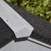 PawHut Coelheira de Exterior Grande Gaiola de Madeira para 2-4 Coelhos com Teto Asfáltico Recinto de Arame Bandeja Removível e Rampas 210x45,5x84,5cm Cinza e Preto(m-8)