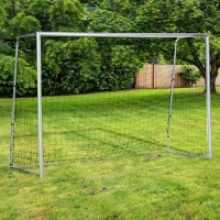 SPORTNOW Fußballtor wetterfest, robustes Netz, stabiler Metallrahmen, einfacher Aufbau, 300 x 200 x 120 cm(m-10)