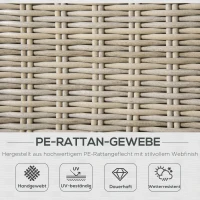 Outsunny Gartenmöbel-Set  Gartenlounge Gartensitzgruppe, inkl. Polster, 150cm x 75  cm x 65cm,  Khaki+Beige(m-4)