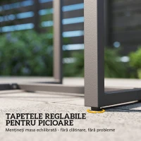 Outsunny Set de mobilier de grădină din ratan cu 2 fotolii de exterior și măsuță cu blat din sticlă, neagră(m-8)