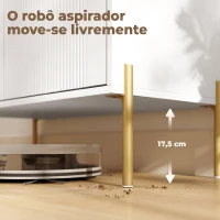 HOMCOM Aparador Moderno de 2 Portas Aparador de Sala com 3 Gavetas Prateleiras Ajustáveis Branco 120x39,1x76 cm(m-7)