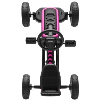 AIYAPLAY Kart Pedais Kart com Rodas Antiderrapantes de EVA Estrutura Metálica Carga 30 kg para Crianças de 2-5 Anos 85,5x49x57 cm Rosa(m-8)