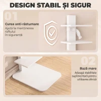 HOMCOM Bibliotecă Verticală cu 11 Rafturi, Structură din Oțel, Economie Spațiu, 34,5x41,5x163,5 cm, Alb(m-6)