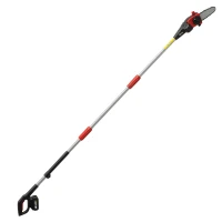 Outsunny Motosserra Elétrica Extensível 1,94-2,56 m com 2 Baterias de 4,0 Ah, Carregador Duplo Bloqueio e Lubrificação Automática(m-1)