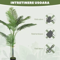 HOMCOM Plantă Artificială Areca Palm, Înălțime 150 cm, pentru Interior, cu Ghiveci, Decorațiune pentru Casă și Birou, Verde(m-6)