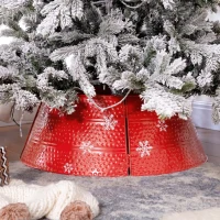 HOMCOM Saia Metálica Impermeável para Árvore de Natal 66x66x23 cm Vermelho(m-7)