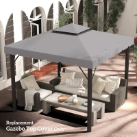 Outsunny Toldo de Substituição para Pérgola 300x300 cm com Duplo Teto e 8 Orifícios de Drenagem Cinza Claro(m-10)