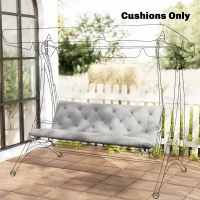 Outsunny Almofada para Banco de Jardim com Encosto Enchimento Espesso e Fitas de Fixação para Interior e Exterior 150x98x8 cm Cinza(m-10)