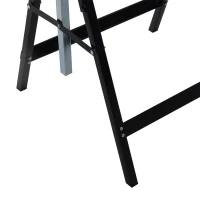 HOMCOM Set de 2 Caballetes Metálicos Plegables con Altura Ajustable Caballetes de Sierra de Acero 68x58x80-130 cm Negro(m-9)