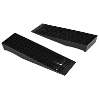 HOMCOM 2-teiliges Auffahrrampen-Set, Schwellenrampe, Bordsteinrampe, Gummirampen, 3 Tonnen Tragkraft, Kunststoff, Schwarz(m-11)