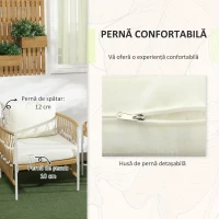 Outsunny Set de Grădină Stil Boho din Ratan cu 2 Scaune cu Perne și Măsuță Rotundă, Galben(m-5)
