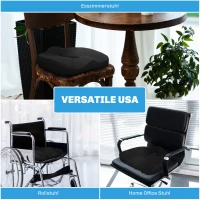 HOMCOM Sitzkissen, ergonomisch, atmungsaktiver Bezug, rutschfest, 44x39x13 cm, Schwarz(m-4)