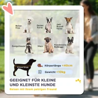 PawHut Hundewagen, Leichter und faltbarer Transportwagen für kleine Hunde, waschbares Kissen, Netzfenster, Grau(m-4)