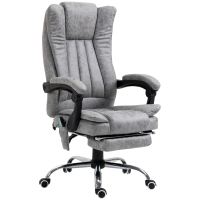Vinsetto Cadeira de Escritório com 6 Pontos de Massagem Giratória Encosto Reclinável 135º Função de Aquecimento 62x67x113-120 cm Cinza