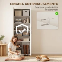 HOMCOM Armadio Guardaroba con 4 Ante e Chiusura Soft Close, 60x34x180  cm, Bianco(m-6)