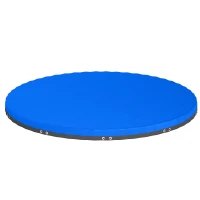 Outsunny Poolabdeckung rund Ø 550 cm staub- und wasserdichte Abdeckplane mit Sicherungsseil Spanner für Sommer & Winter, Blau(m-1)