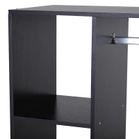 HOMCOM Kleiderschrank auf Rollen, mobile Garderobe, Garderobenschrank, Rollbarer Kleiderständer, 80 x 40 x 128 cm, Schwarz(m-8)